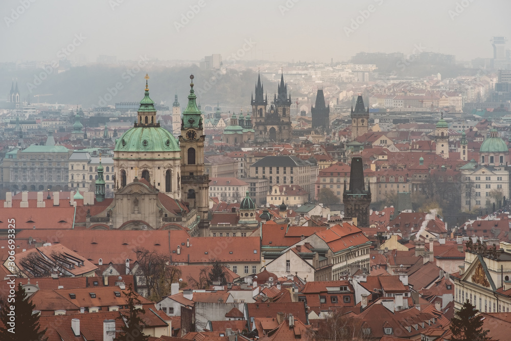 skyline of the old town of prague