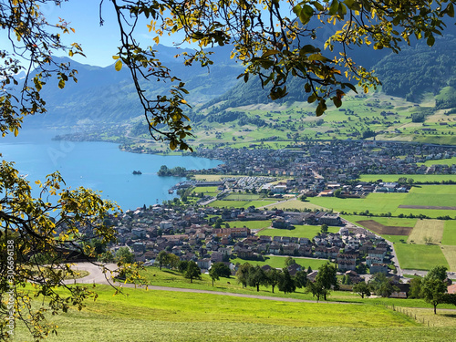 Settlement Ennetbürgen (Ennetburgen or Ennetbuergen) on the shores of Lake Luzerne and at the end of the Engelbergertal Valley - Canton of Nidwalden, Switzerland photo