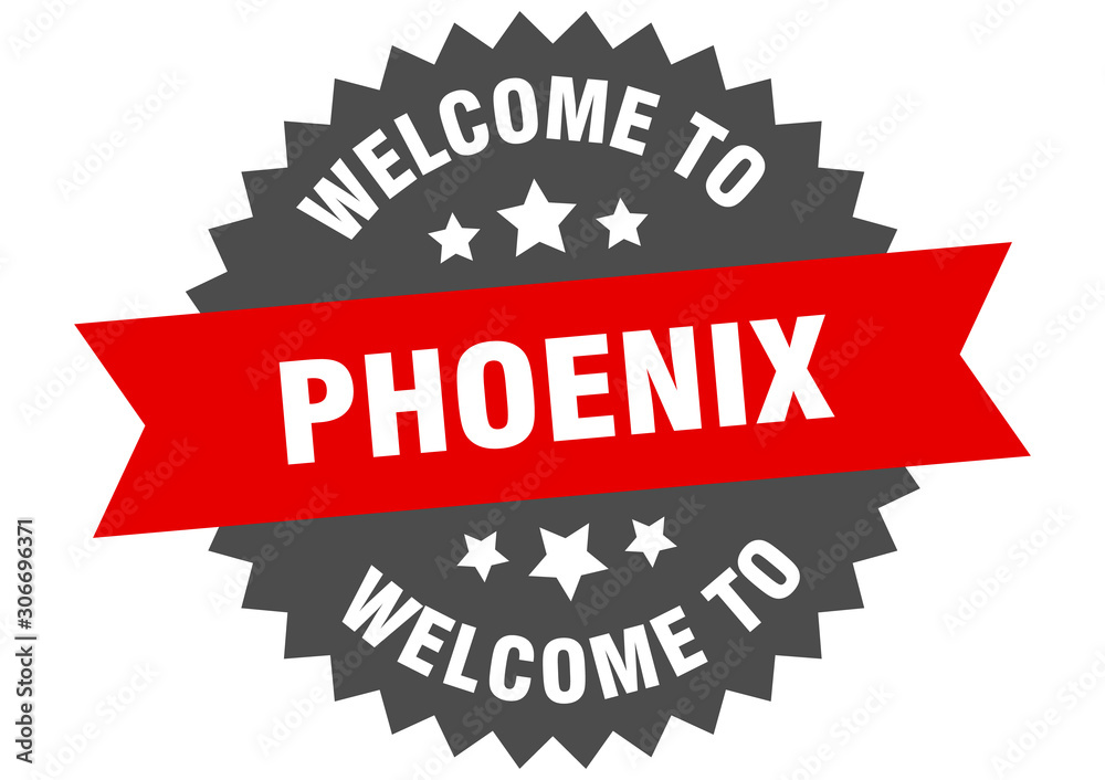 Phoenix sign. welcome to Phoenix red sticker Phoenix sign. welcome to Phoenix red sticker