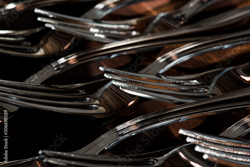 Set of forks on buffet table © salita2010