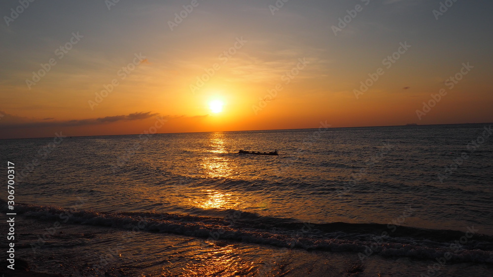 sunset sun raft cast away castaway thailand water sea sunset sun raft cast away castaway thailand water sea