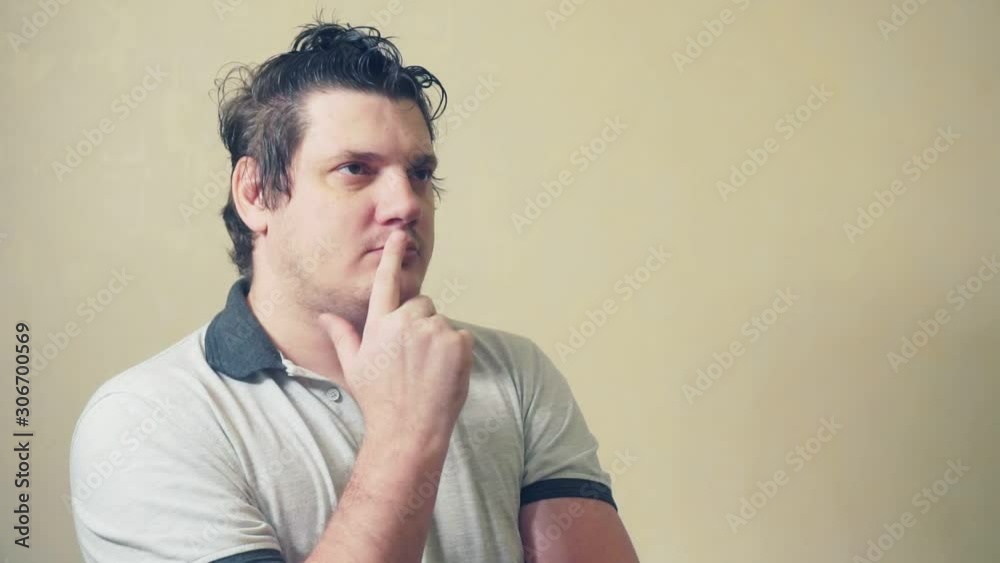 portrait of a modern funny pensive emotional man portrait of a modern funny pensive emotional man