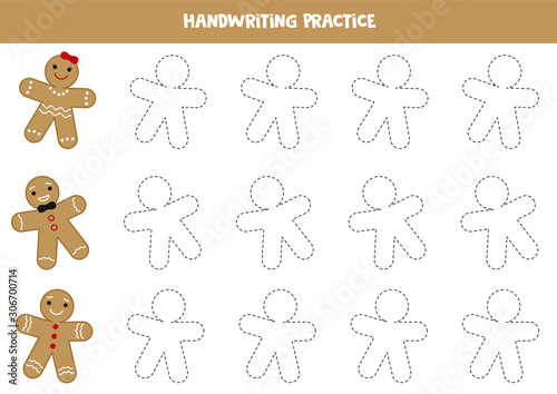 Handwriting practice with cute ginger men.