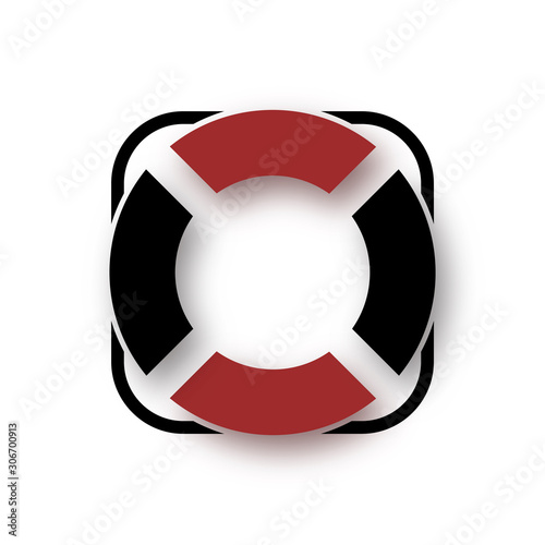 lifebuoy icon trendy flat design