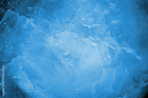 Blue background of cold ice.
