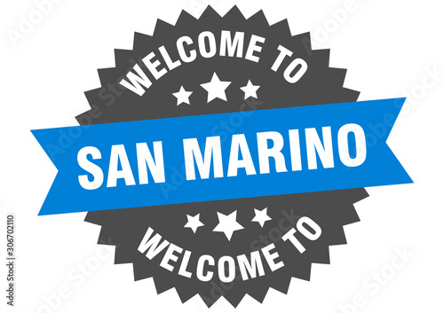San Marino sign. welcome to San Marino blue sticker