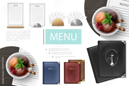 Realistic Cafe Menu Composition