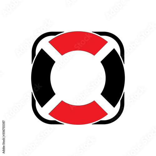 lifebuoy icon trendy flat design