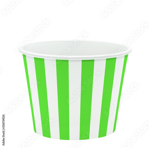 Wallpaper Mural Empty green paper or carton ice cream cup on white background including clipping path Torontodigital.ca