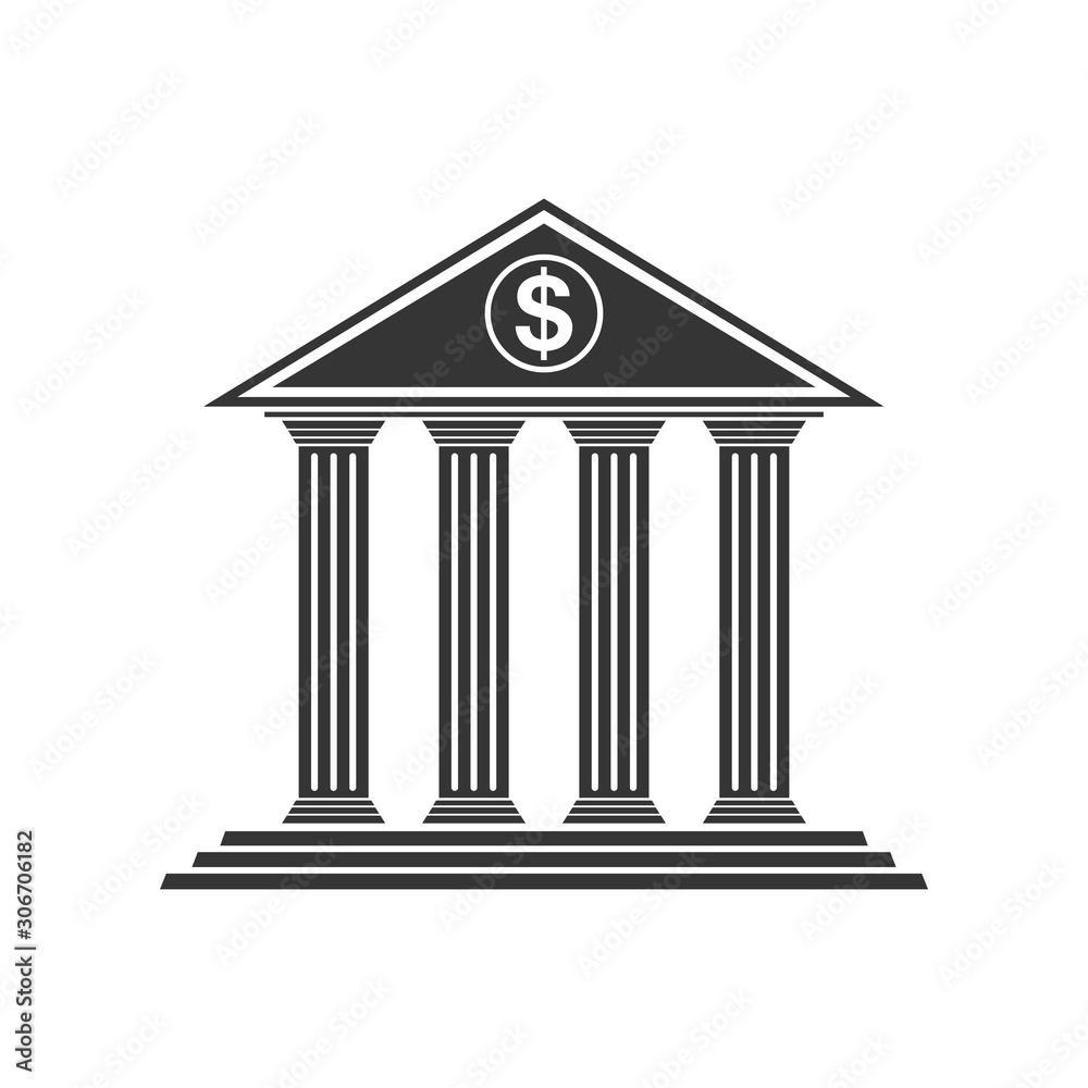 Bank vector icon isolated on white background. Bank vector icon isolated on white background.