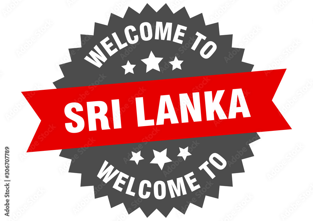 Sri Lanka sign. welcome to Sri Lanka red sticker Sri Lanka sign. welcome to Sri Lanka red sticker