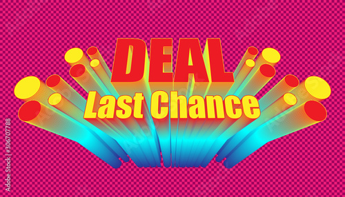 retro deal last chance. plaid pink color background style. vector illustration eps10