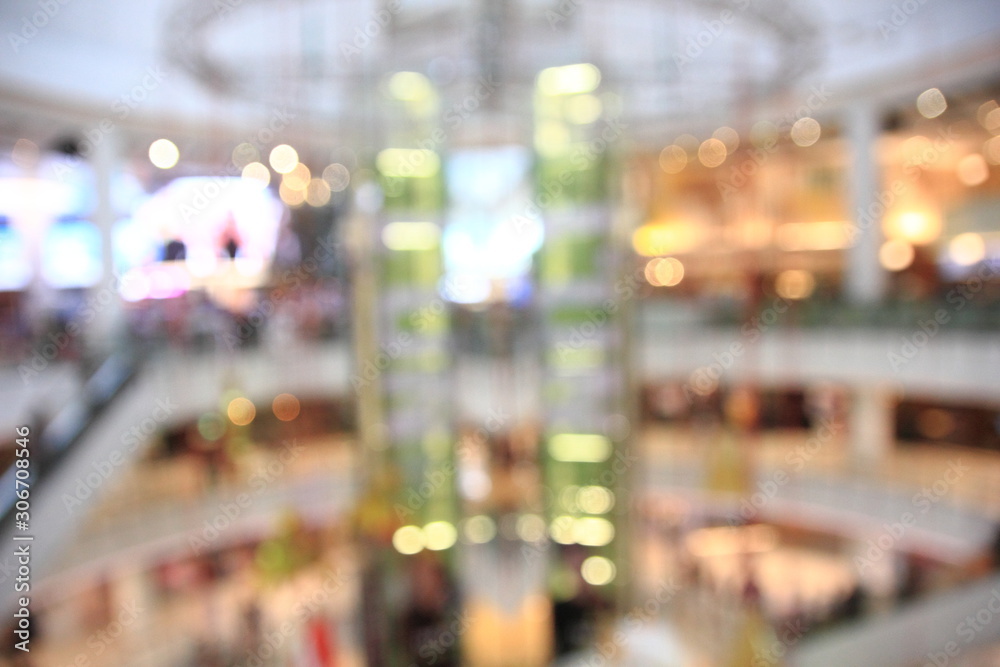 Abstract blur shopping mall in deparment store for background,blur background image of department store.
