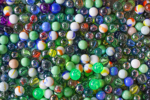 Group colorful glass marbles ball different color for decorate garden or fish aquarium,multi color abstract background,transparent circle shape crystal ball rainbow