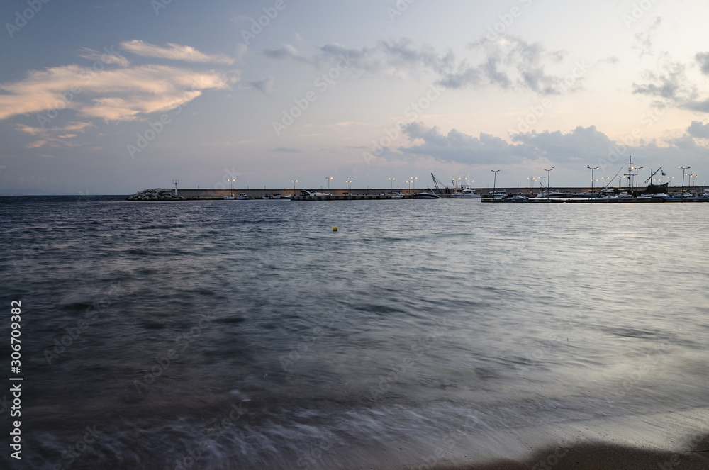 Early in the Morning on the beach in Chernomorets resort in Bulgaria Early in the Morning on the beach in Chernomorets resort in Bulgaria