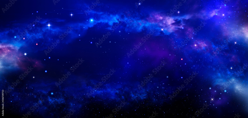 deep space, abstract blue background	