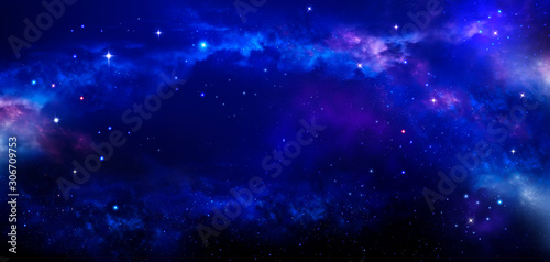 deep space, abstract blue background 