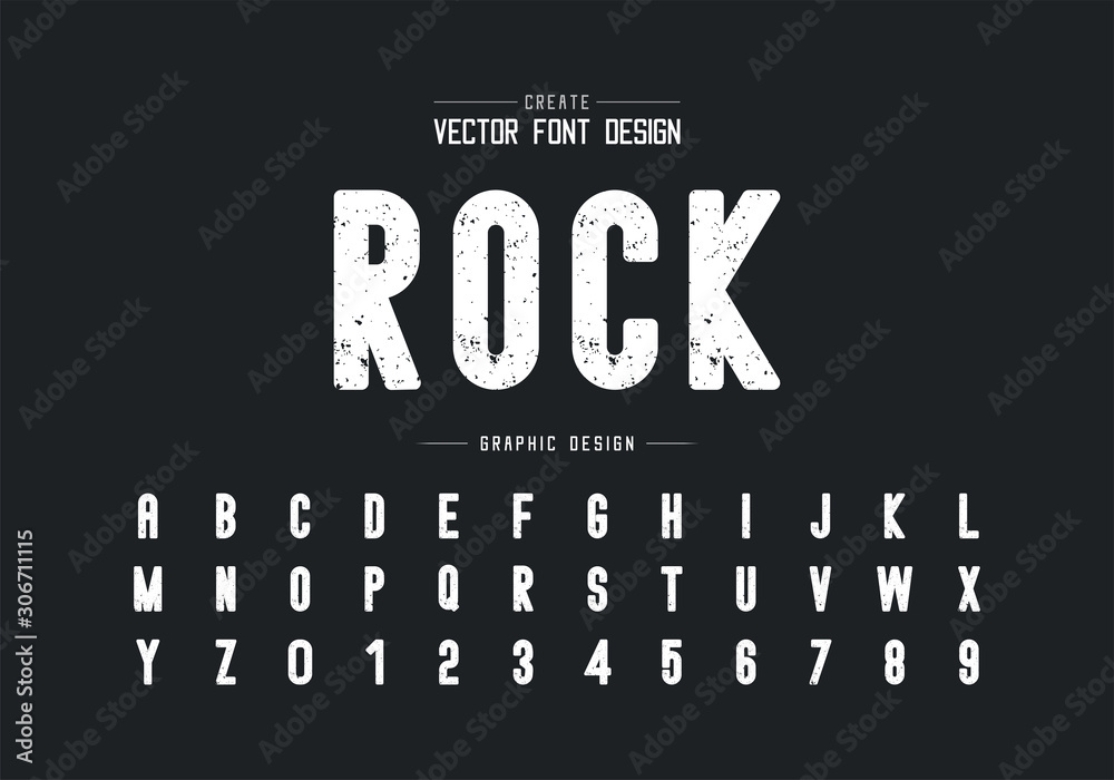 Texture font and round alphabet vector, Rough letter typeface and number design Texture font and round alphabet vector, Rough letter typeface and number design