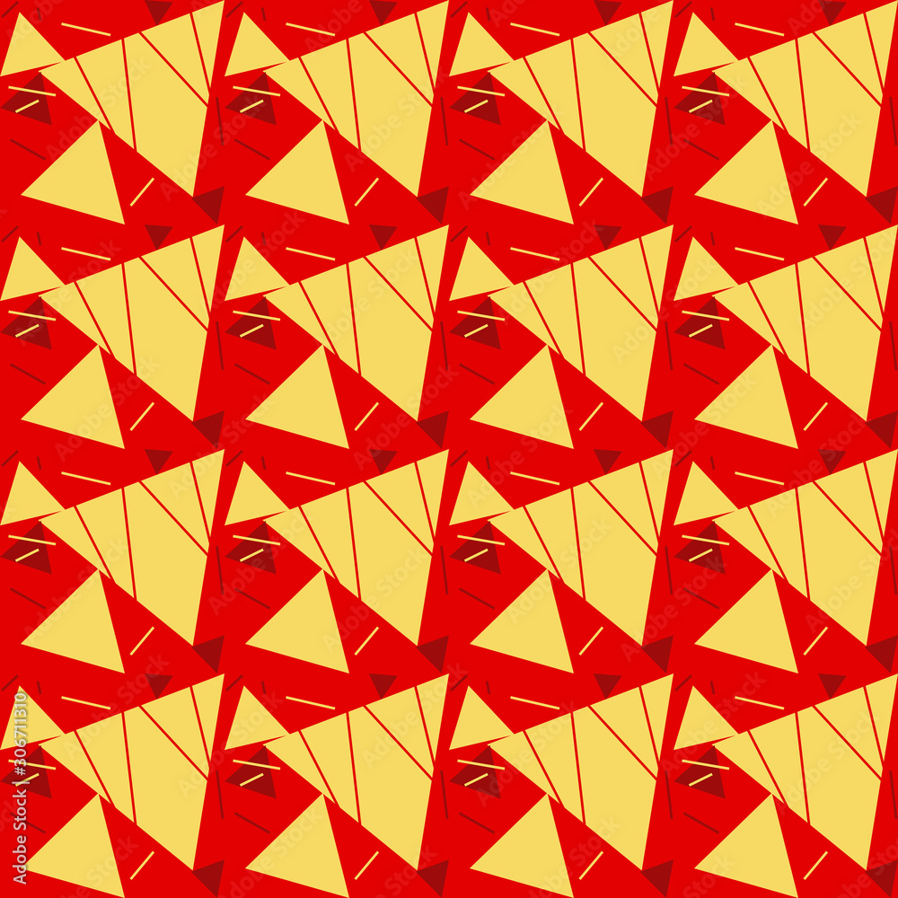 Pattern giallo e rosso astratto con triangoli Pattern giallo e rosso astratto con triangoli