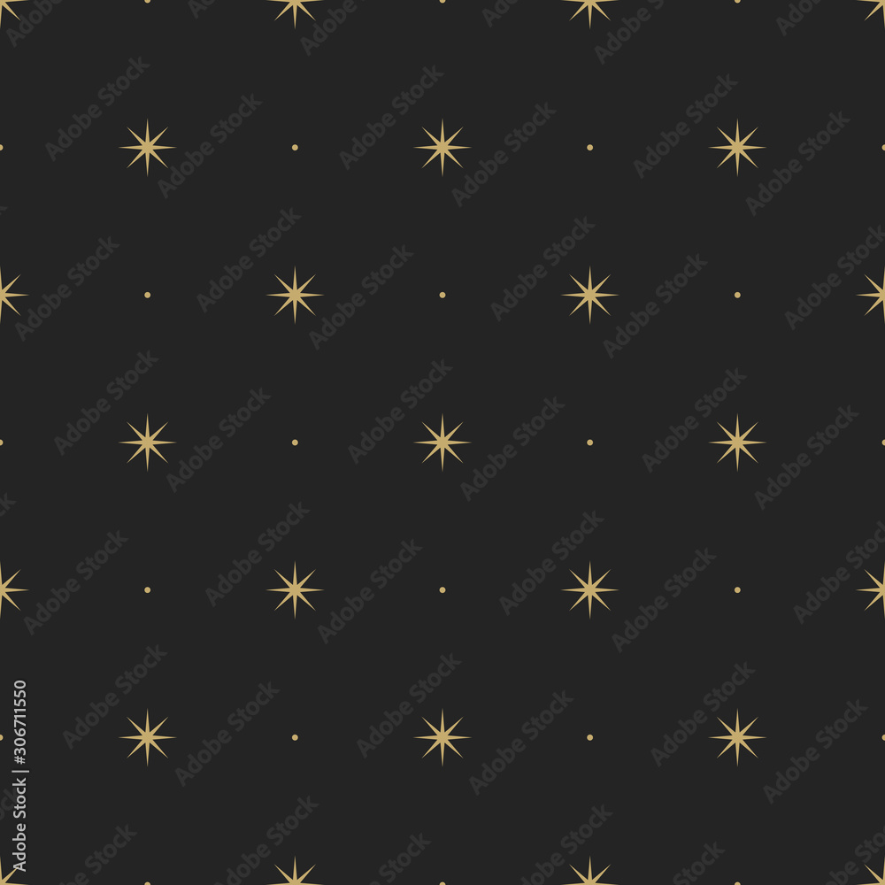 Seamless retro pattern with stars. Dark and gold texture. Repeating geometric background. Seamless retro pattern with stars. Dark and gold texture. Repeating geometric background.