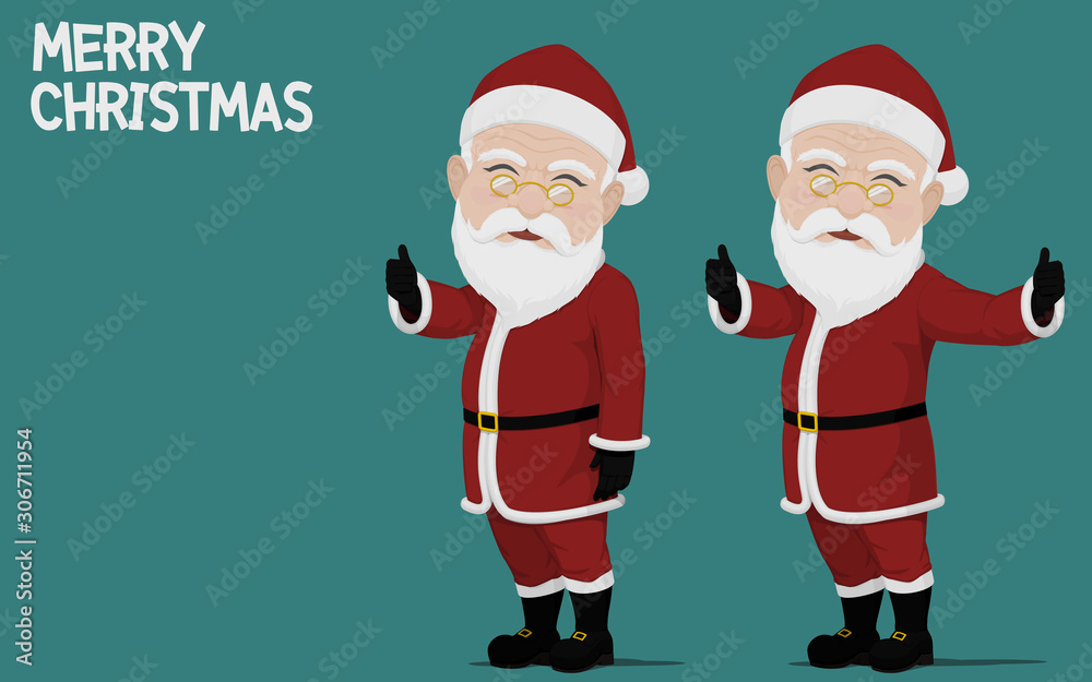 Isolated Santa Claus is showing thumbs up Isolated Santa Claus is showing thumbs up