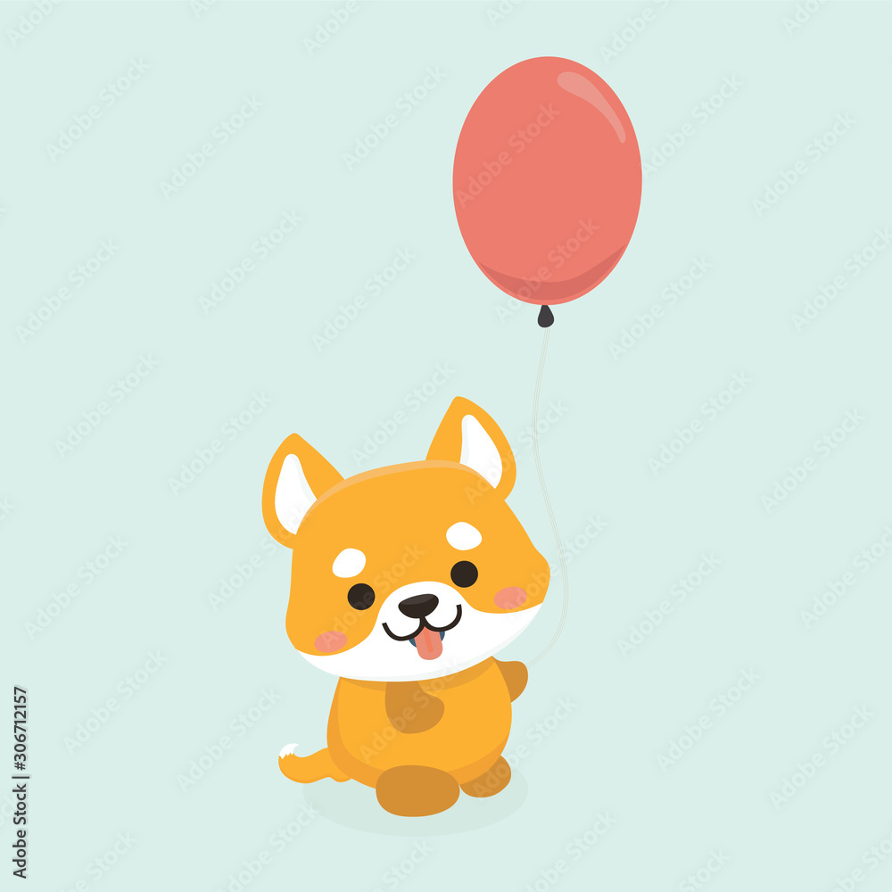 Vector illustration of cute Shiba Inu dog. . Vector illustration of cute Shiba Inu dog. .