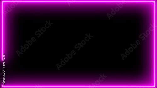 Pink neon laser frame.  Bright Purple flash light running around screen frame.