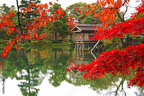 Japanese Garden at Kenrokuen Garden, Kanazawa City, Ishikawa Pref., Japan
