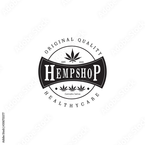 vintage logo design of hemp shop for your company.