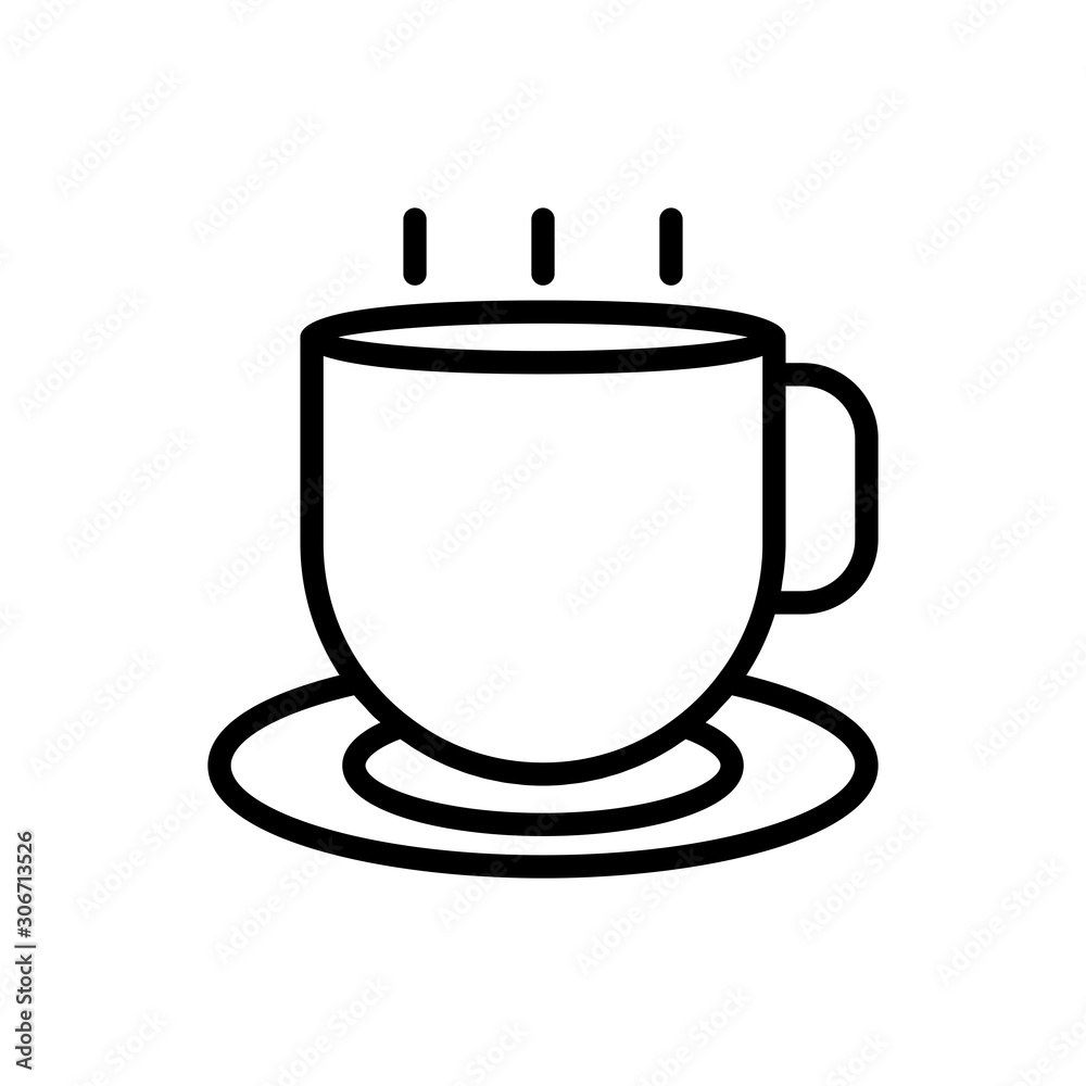 coffee cup outline icon. vector illustration. Isolated on white background. coffee cup outline icon. vector illustration. Isolated on white background.