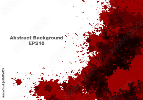 abstract vector splatter red color on white color design background. illustration vector design.