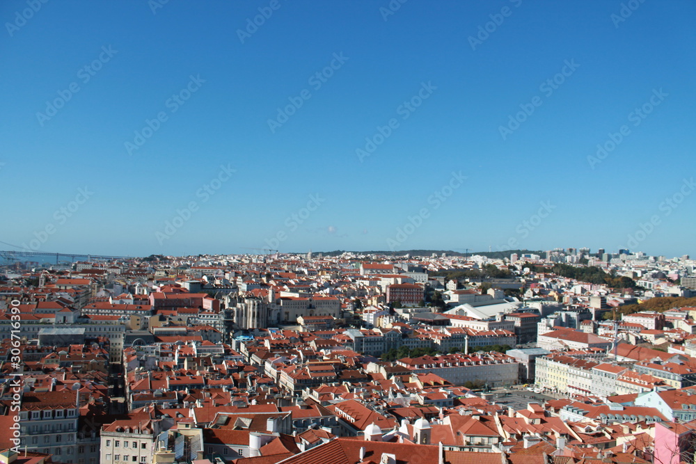 Lisbon views and 25 de abril bridge
