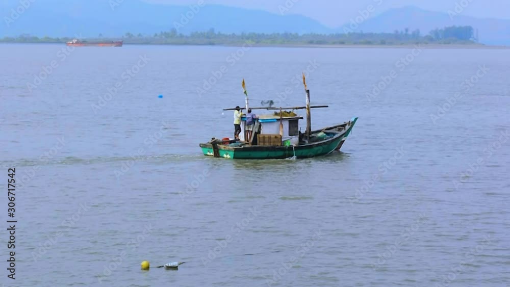 A Local Fisherman Boat in Indian Ocean A Local Fisherman Boat in Indian Ocean