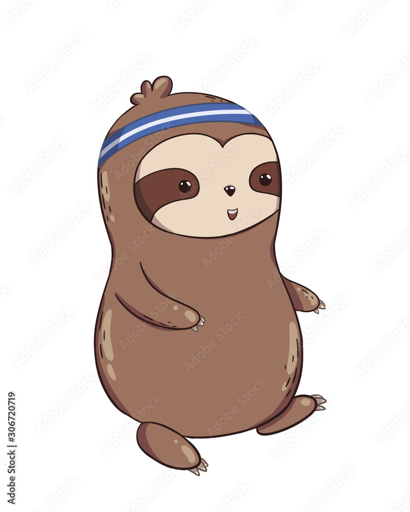 Fototapeta premium Running Sporty Sloth