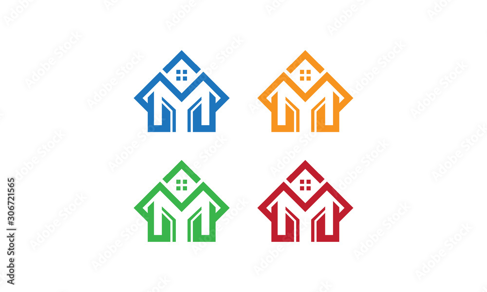 logo real estate letter M vector logo real estate letter M vector