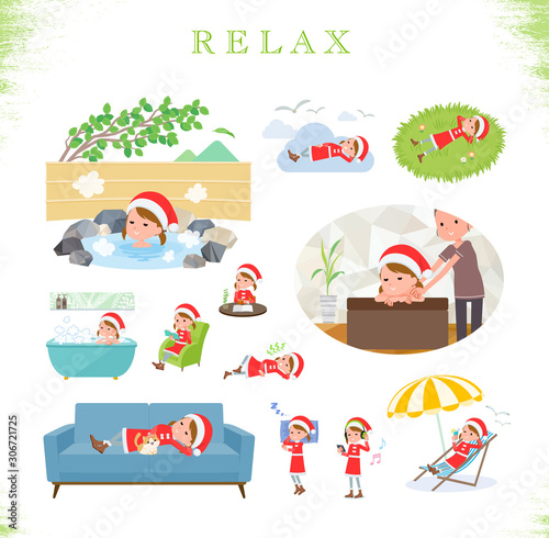 flat type Santa Claus girl_relax