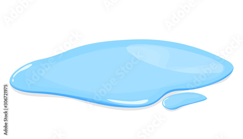 Water puddle vector isolated. Blue autumn natural liquid