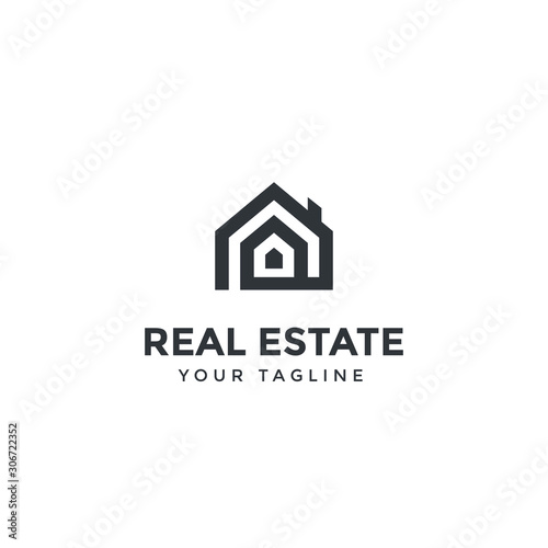 real estate logo template design vector