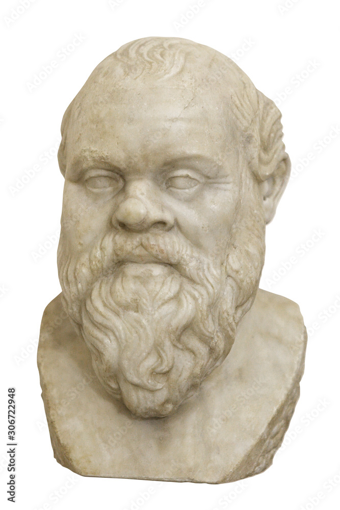 Socrates. Marble head of the greek philosopher Socrates. Marble head of the greek philosopher