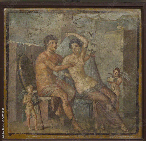 Ares and Aphrodite Fresco from Pompeii