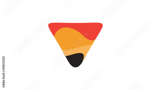 Logo Lava Volcano letter V mountain vector