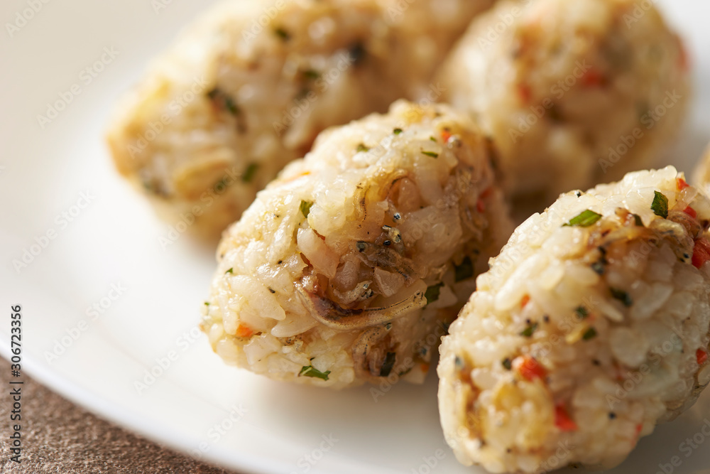 Small rice ball with seasoning Small rice ball with seasoning