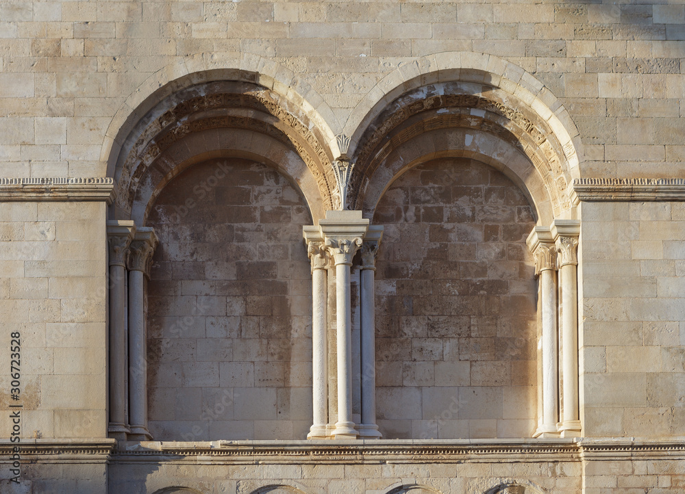 Decoration of bell tower of Trani Cathedral