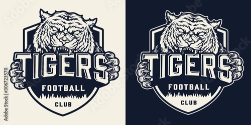 Monochrome soccer team badge