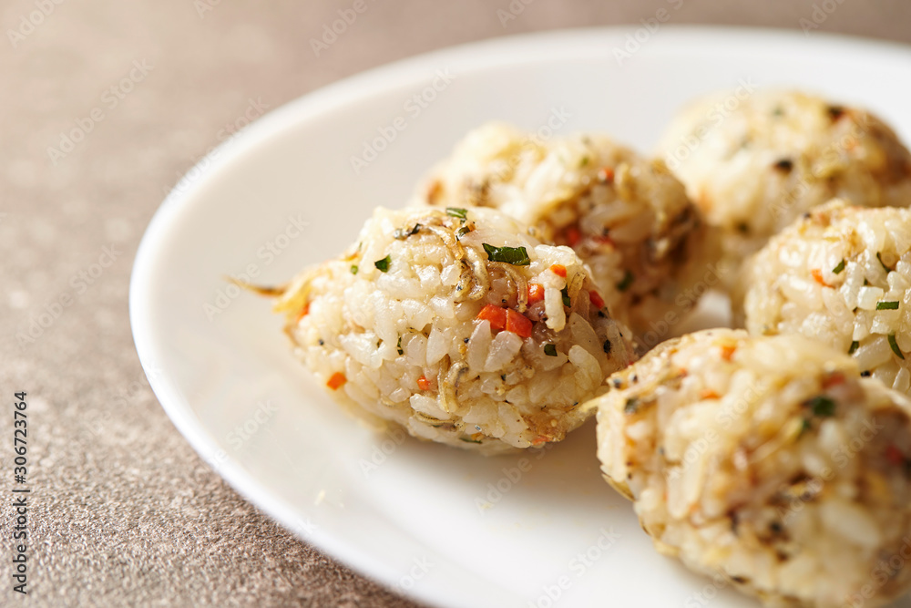 Small rice ball with seasoning Small rice ball with seasoning