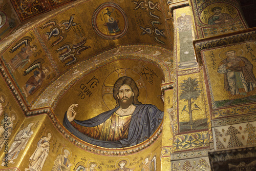 Mosaics in interior of Monreale Cathedral