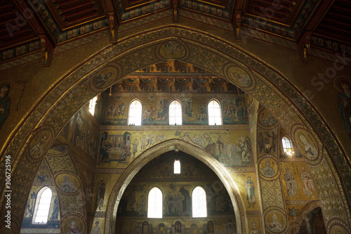 Mosaics in interior of Monreale Cathedral