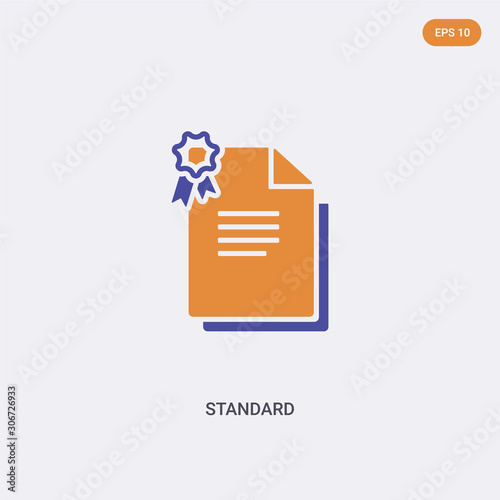 2 color standard concept vector icon. isolated two color standard vector sign symbol designed with blue and orange colors can be use for web, mobile and logo. eps 10.