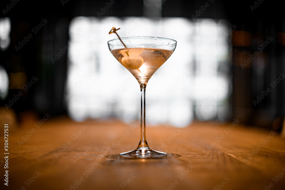 Close-up of alcohol drink with boiled egg on toothpick Close-up of alcohol drink with boiled egg on toothpick