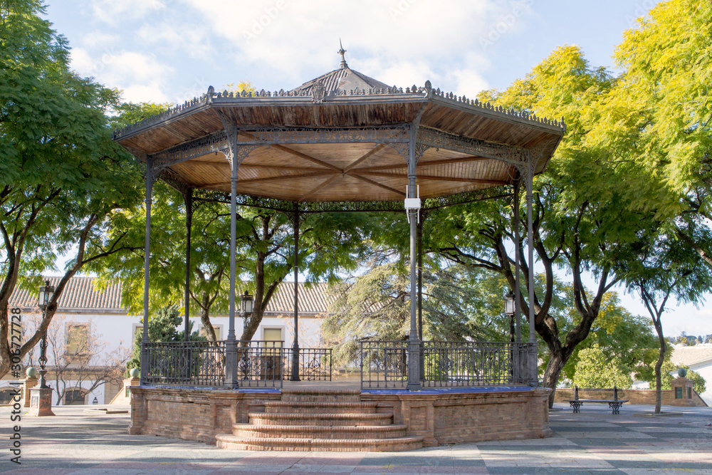 Pergola for Music Band in Andalusia. Alameda Vieja, Jerez. Front Vision